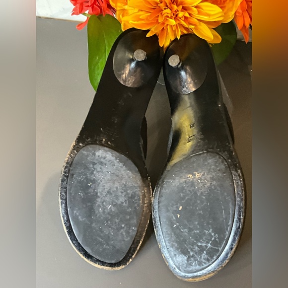 GUCCI Lifford GG Black Kitten Heel Sandals Double G Logo Preppy Classic - Picture 3 of 6